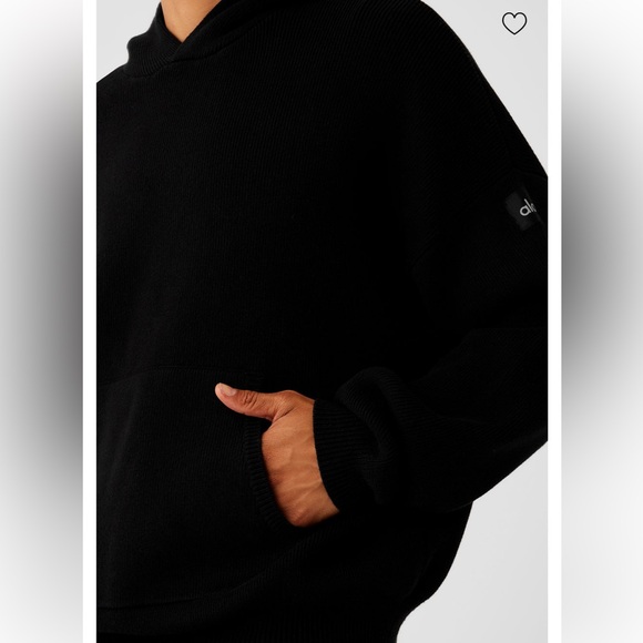 ALO - Unisex Scholar Hooded Sweater - Black - Medium - Picture 12 of 13